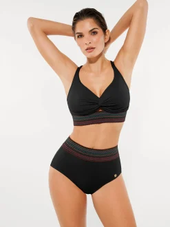 Boho Trim High Waist Tummy Control Bikini Set