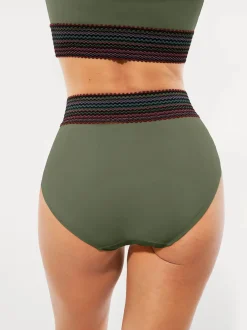 Boho Trim High Waist Tummy Control Bikini Set