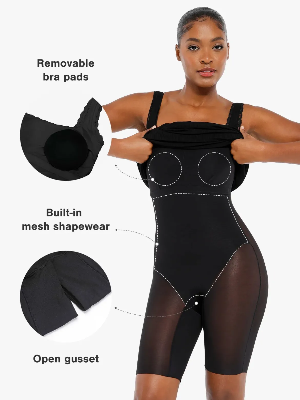 Contouring Shapewear Square Neck Modal Henley Maxi Dress