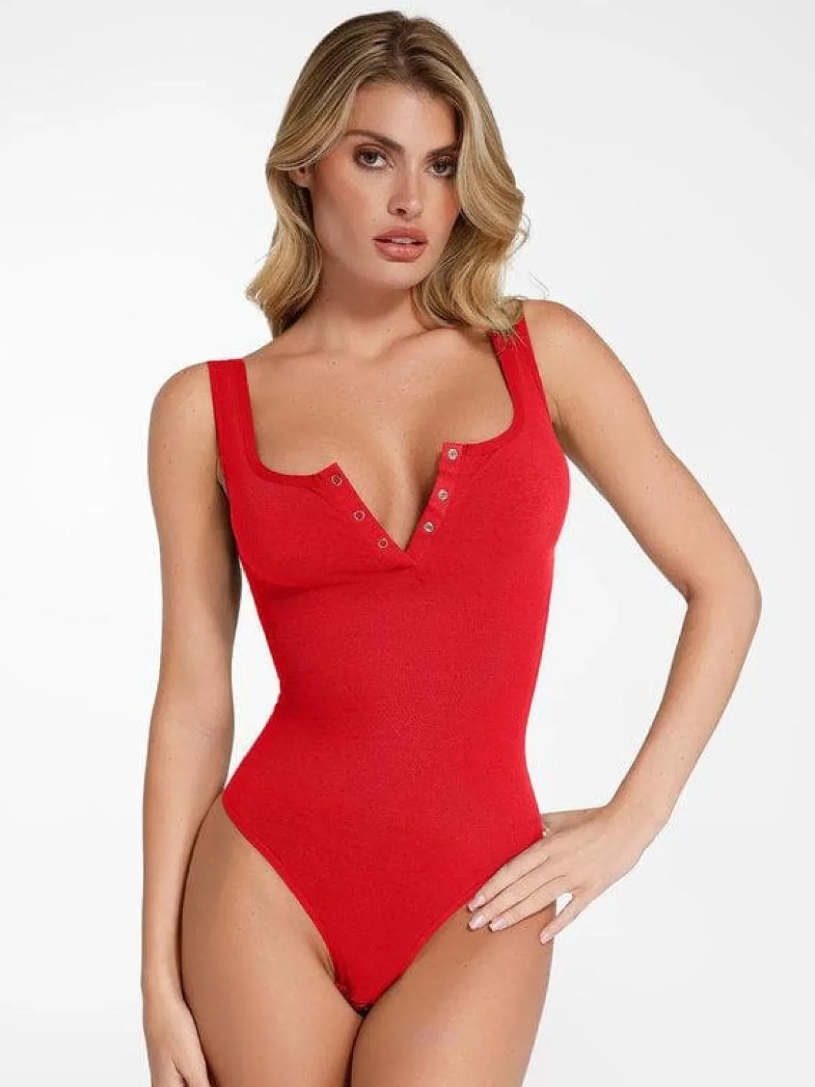 Day To Night Set Square Neck Tank Bodysuit Built-in Shapewear Pants