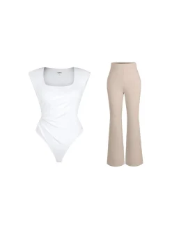 Day To Night Set Tummy Control Bodysuit Built-in Shapewear Pants