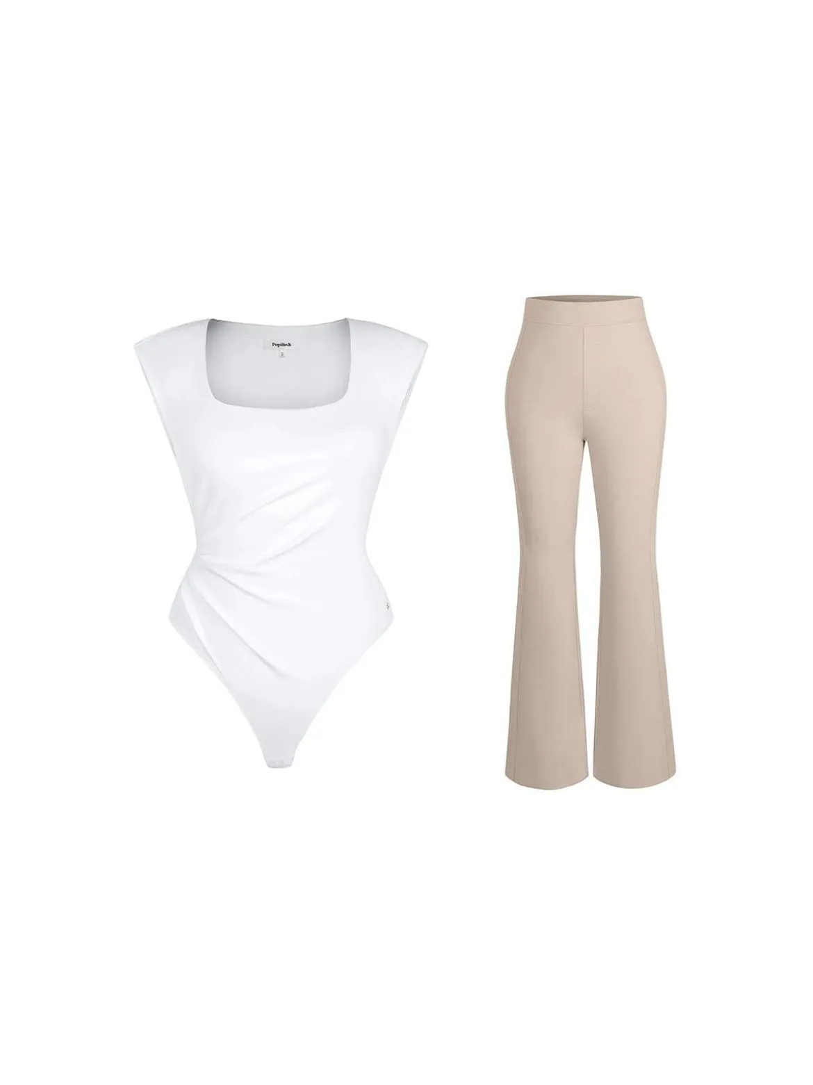 Day To Night Set Tummy Control Bodysuit Built-in Shapewear Pants