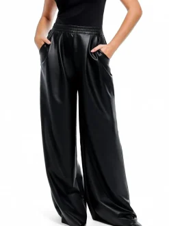 Faux Leather High Waisted Wide Leg Pants