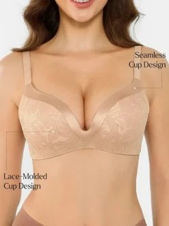 Lace Full Coverage Comfort Sculpting Plunge Bra