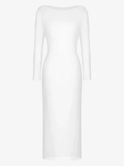 Long Sleeve Sheer Mesh Maxi Cover-Up