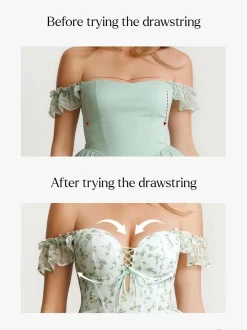 Off-The-Shoulder Sculpting Corset Fit & Flare Mini Dress