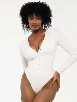 Redtag Thermal Shapewear Long Sleeve Tummy Control Bodysuit