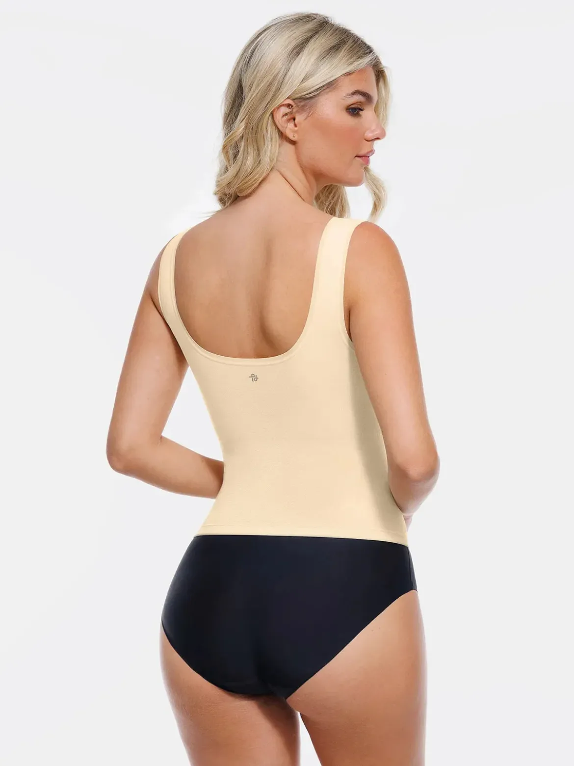 Sculpting Push-Up Square Neck Sleeveless Cami Top with Built-in Bra