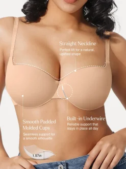 Seamless Balconette Push-Up T-Shirt Bra