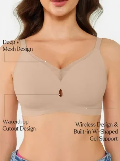 Seamless Breathable Contour Plunge Bra