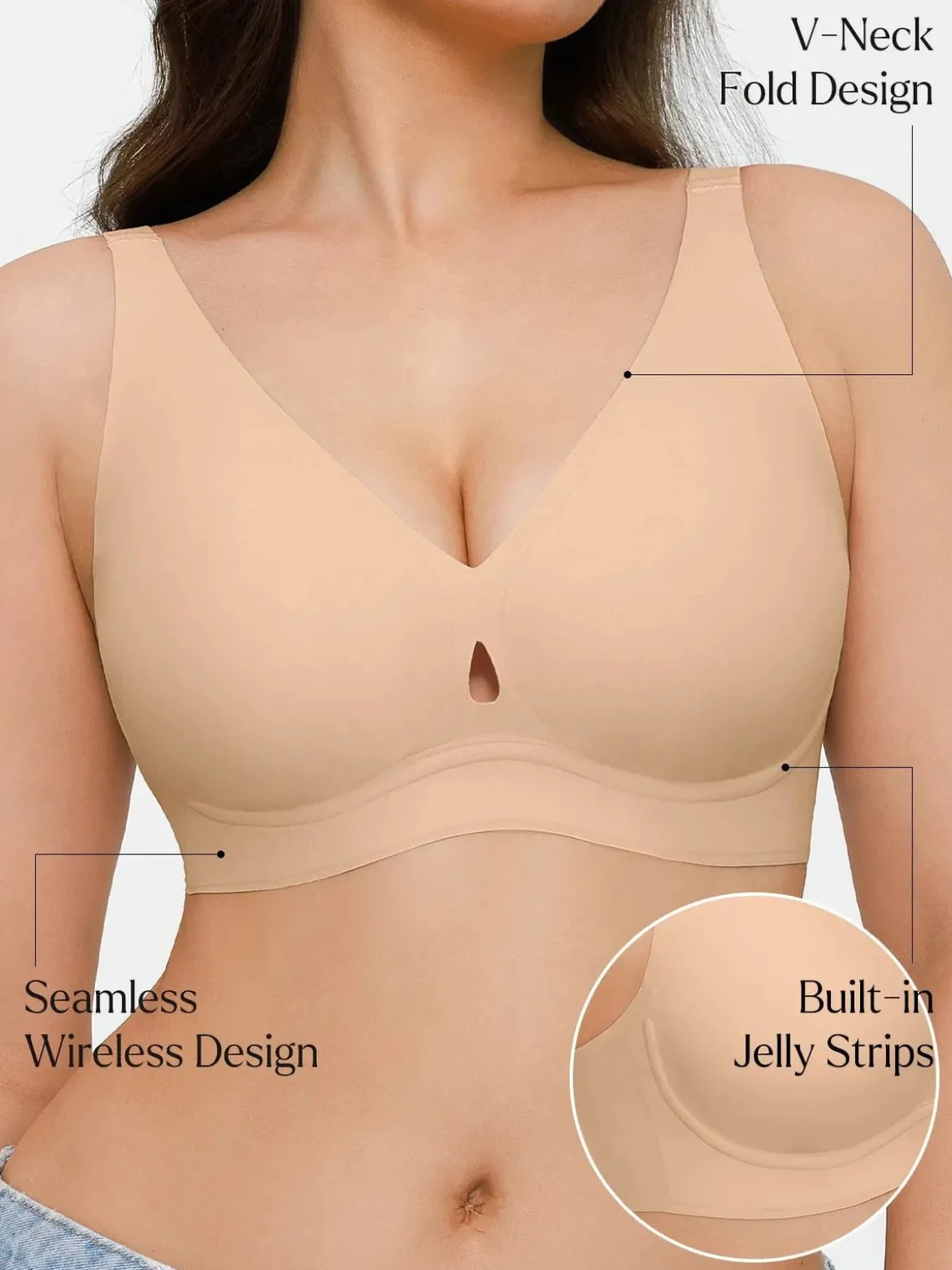 Seamless Wireless Jelly Contour Support Bra