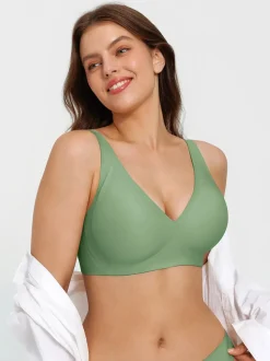 Seamless Wireless Jelly Leopard Contour Minimizer Support Bra
