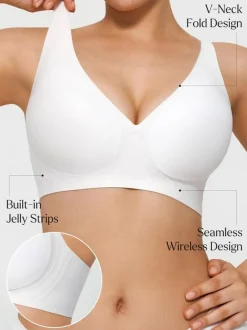 Seamless Wireless Jelly Leopard Contour Minimizer Support Bra