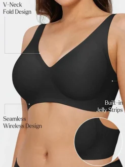 Seamless Wireless Jelly Leopard Contour Minimizer Support Bra