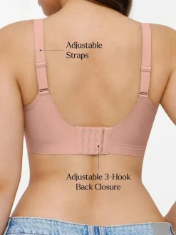 Seamless Wireless Ruched Comfort Minimizer Bra