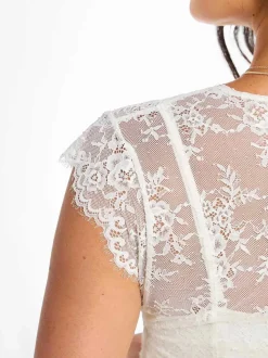 Shapewear Boho Floral Lace Front Slit Maxi Dress
