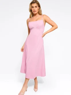 Shapewear Built-In Sculpting A-Line Midi Slip Dress