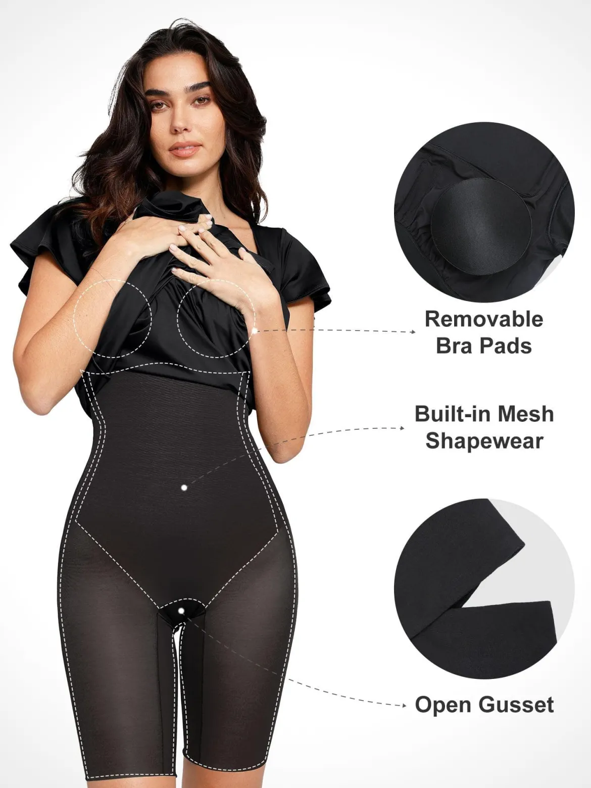Shapewear Built-In Tummy Control A-Line Midi Dresses