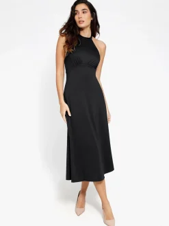 Shapewear Built-In Tummy Control A-Line Midi Dresses