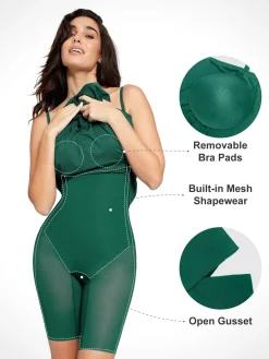 Shapewear Built-In Tummy Control A-Line Midi Dresses