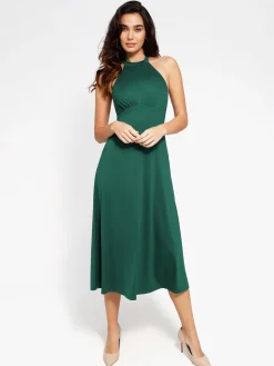 Shapewear Built-In Tummy Control A-Line Midi Dresses