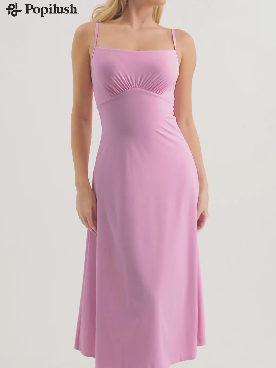 Shapewear Built-In Tummy Control A-Line Midi Dresses