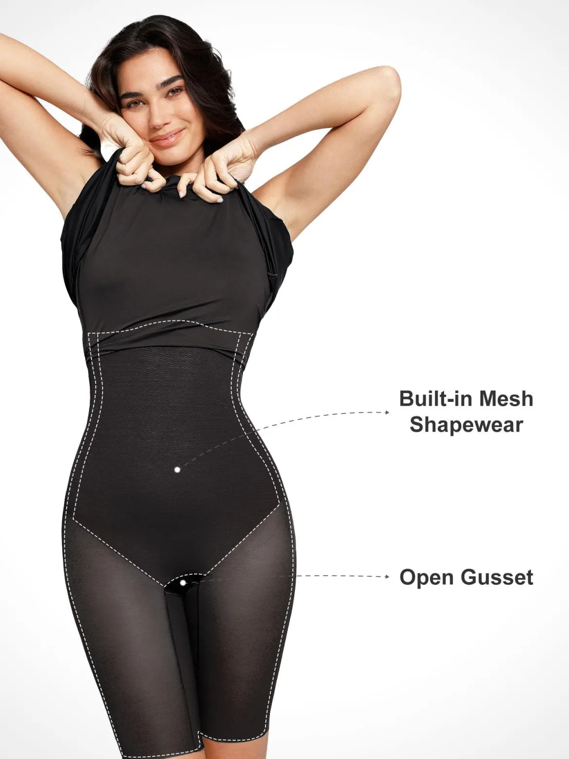 Shapewear Built-In Tummy Control A-Line Midi Dresses
