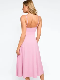 Shapewear Built-In Tummy Control A-Line Midi Dresses