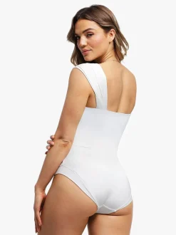 Shapewear Cap Sleeve Bodysuit Lace Fishtail Coverup Skirt Set