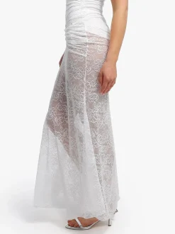 Shapewear Cap Sleeve Bodysuit Lace Fishtail Coverup Skirt Set
