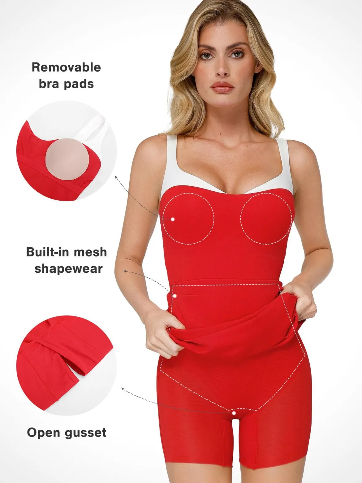 Shapewear Contrast Trim Built-In Sculpting Maxi Dress