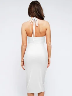 Shapewear Convertible Backless Halter Sculpting Midi Dress
