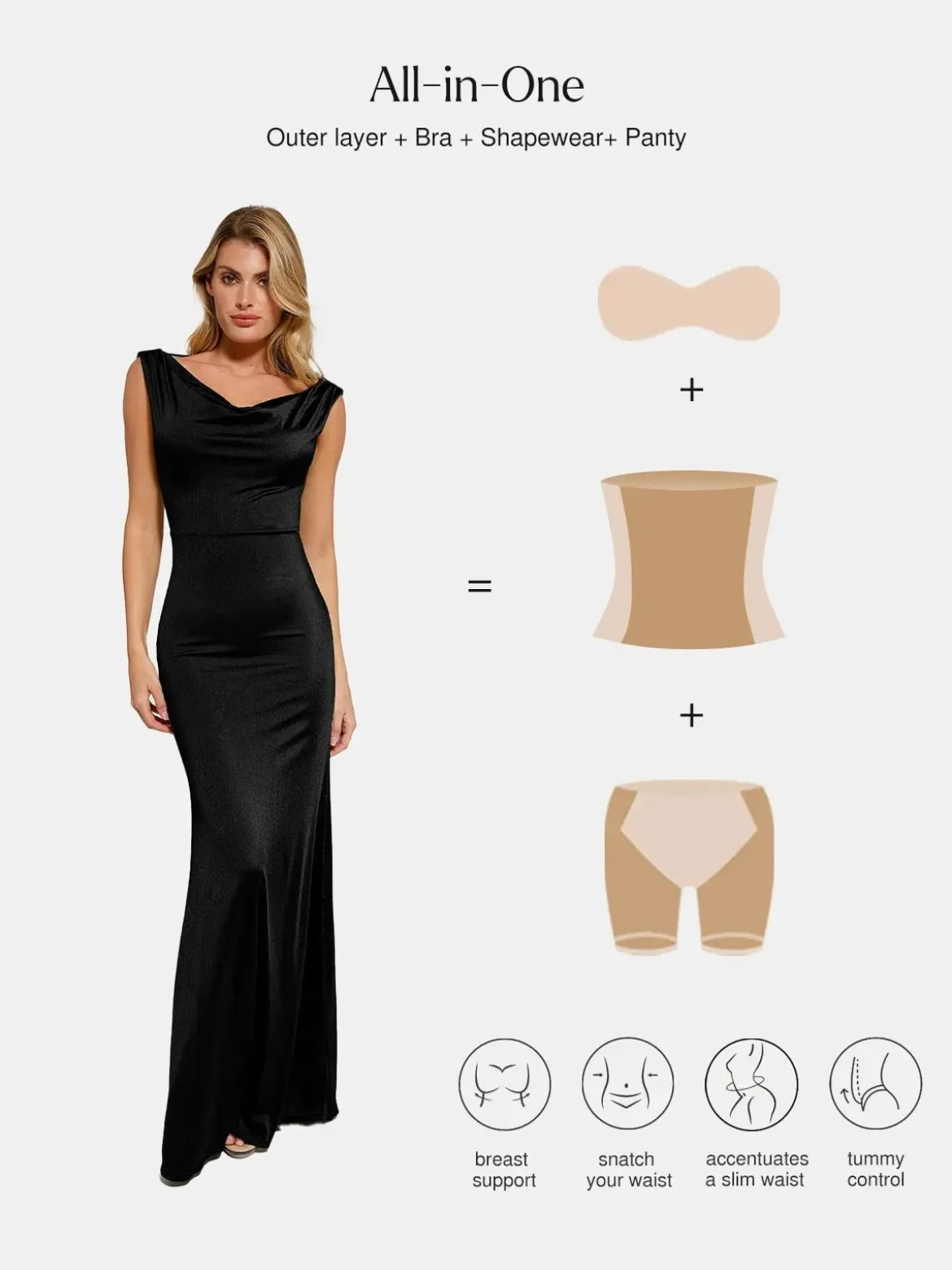 Shapewear Convertible Shine Sculpting Mermaid Dress