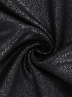 Shapewear Deep V-Neck Leather Bodysuit Slit Midi Skirt Set