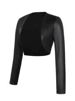 Shapewear Faux Leather Corset Midi Dress Bolero Jacket Set