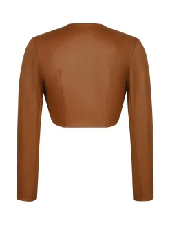 Shapewear Faux Leather Corset Midi Dress Bolero Jacket Set