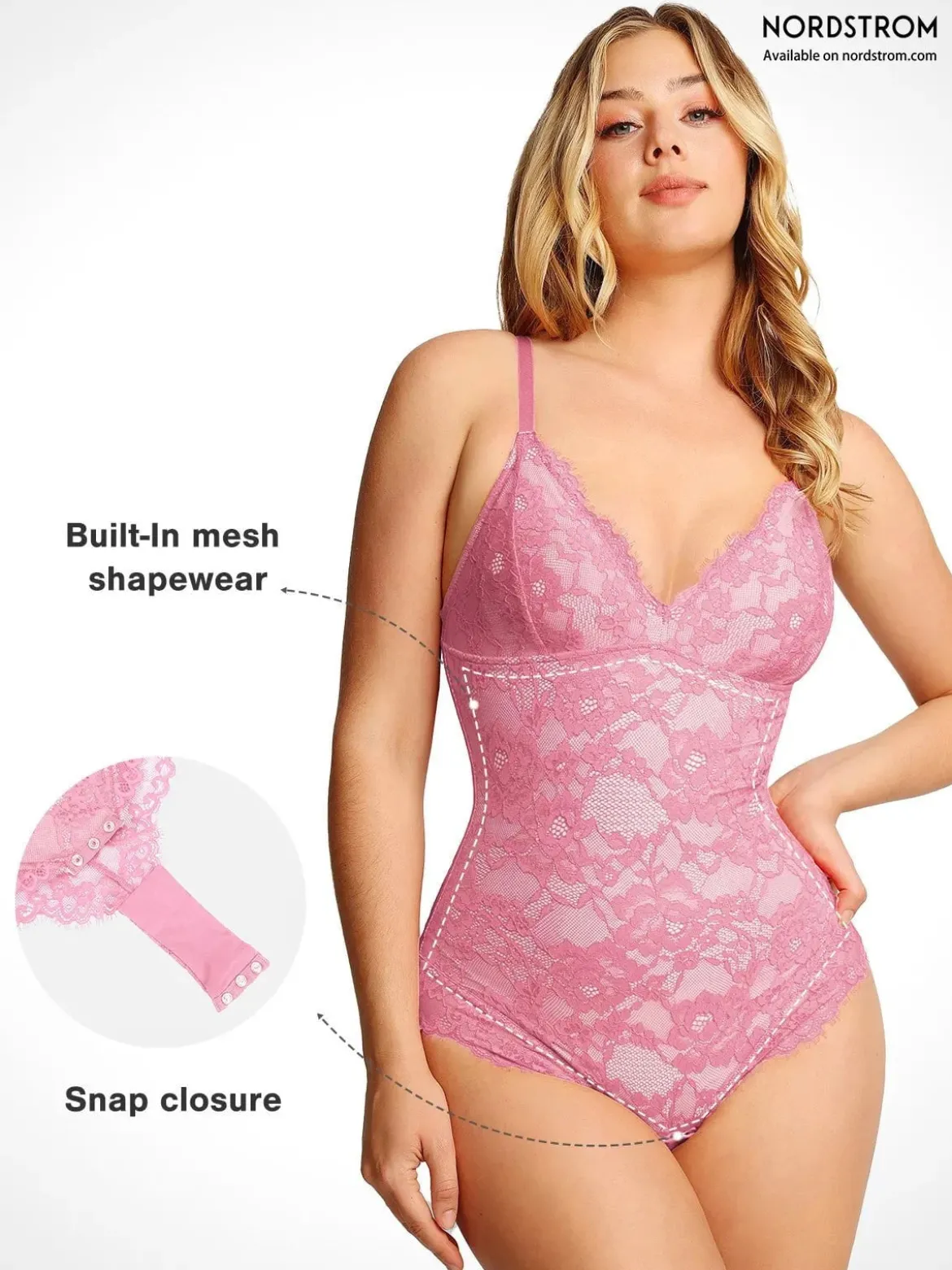 Shapewear Firm Control Smoothing Full Lace Thong Bodysuit