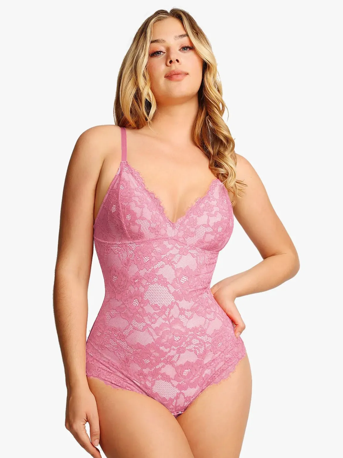 Shapewear Firm Control Smoothing Full Lace Thong Bodysuit