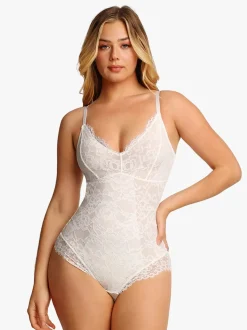 Shapewear Firm Control Smoothing Full Lace Thong Bodysuit