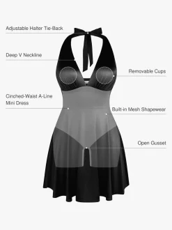 Shapewear Halter Fit & Flare Mini Dress