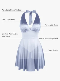 Shapewear Halter Fit & Flare Mini Dress