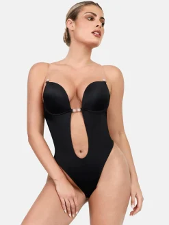 Shapewear Halter Strap Deep U Sculpting Backless Bodysuit