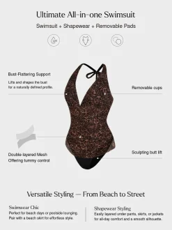 Shapewear Halter Tummy Control One Piece Swimsuit