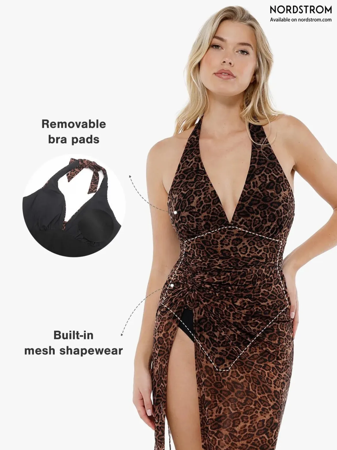 Shapewear Halter Tummy Control Swimsuit And Cover-Up Set