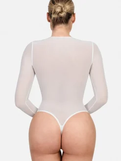 Shapewear Illusion Mesh Slimming Thong Bodysuits