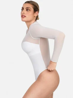 Shapewear Illusion Mesh Slimming Thong Bodysuits