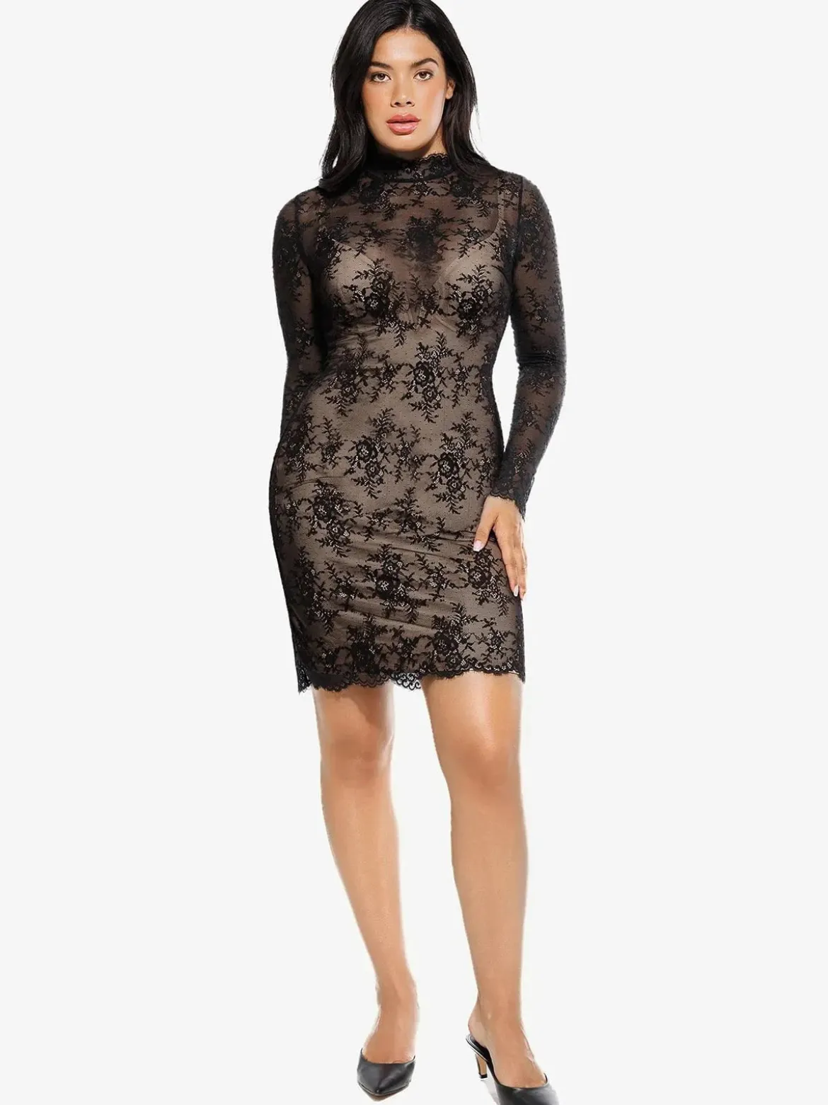 Shapewear 2-in-1 Lace Overlay Sculpting Dress
