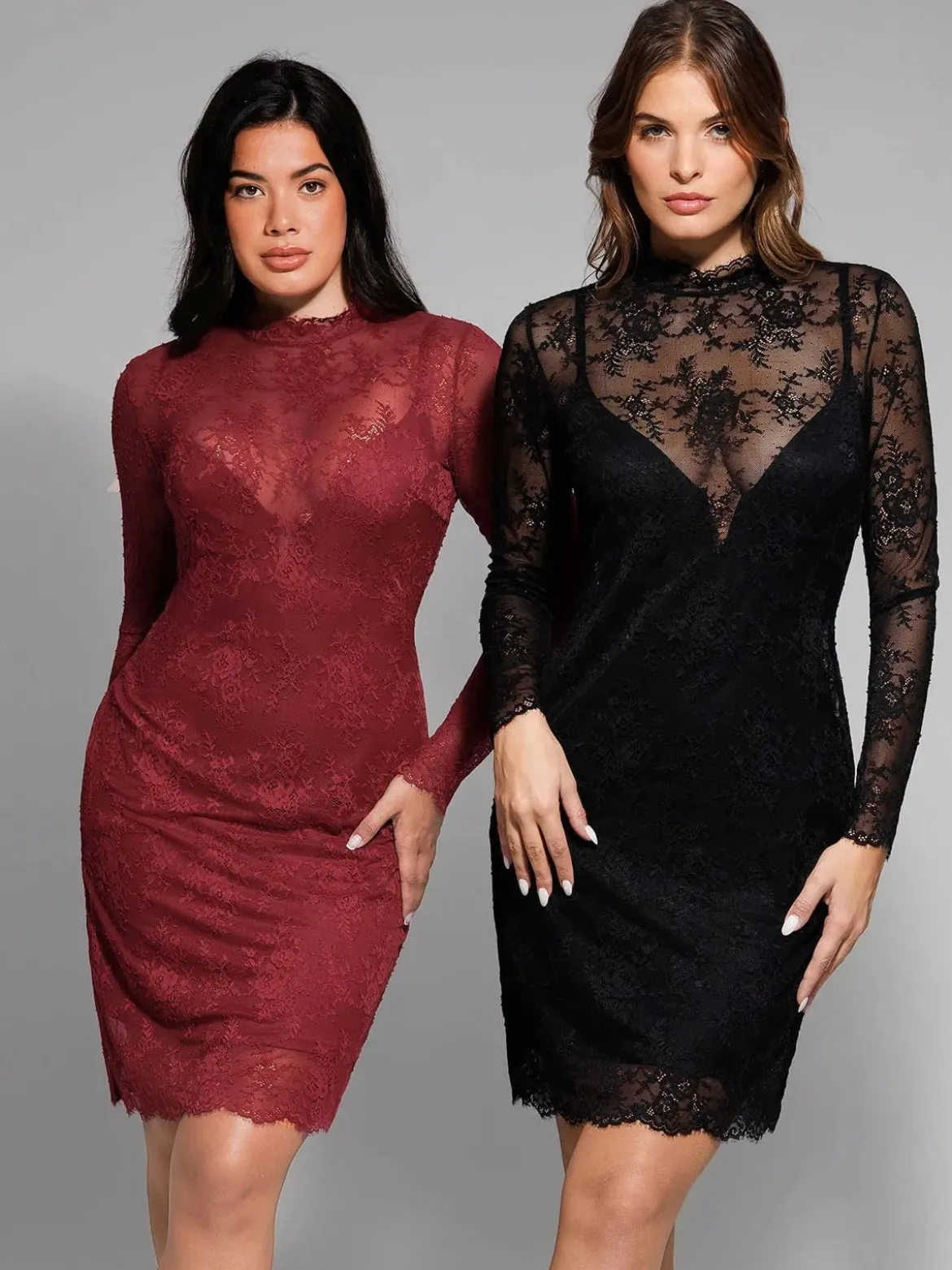 Shapewear 2-in-1 Lace Overlay Sculpting Dress