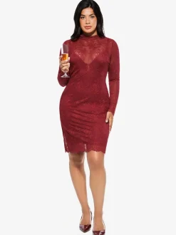 Shapewear 2-in-1 Lace Overlay Sculpting Dress