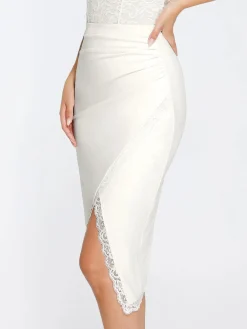 Shapewear Lace Corset Top Split Skirt Mesh Cover-Up Set